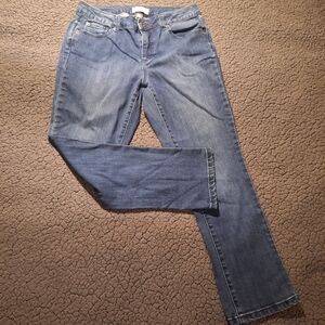 Falls Creek Women's Size 8 29x26* Straight Med Wash Cotton Blend Stretch Jeans